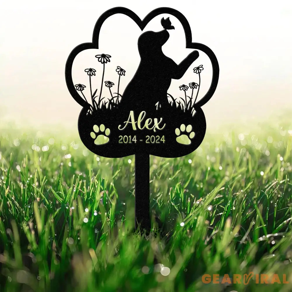 Personalized Dog Memorial Stake Metal Stake Labrador Retriever Sign Sympathy Sign Pet Grave Marker Remembrance Stake