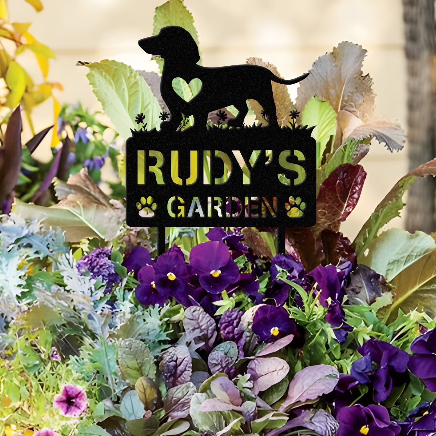 Personalized Dog Memorial Stake, Metal Stake, Dachshund Dog, Sympathy Sign, Remembrance Stake, Cat Garden Sign, Pet Grave Markers