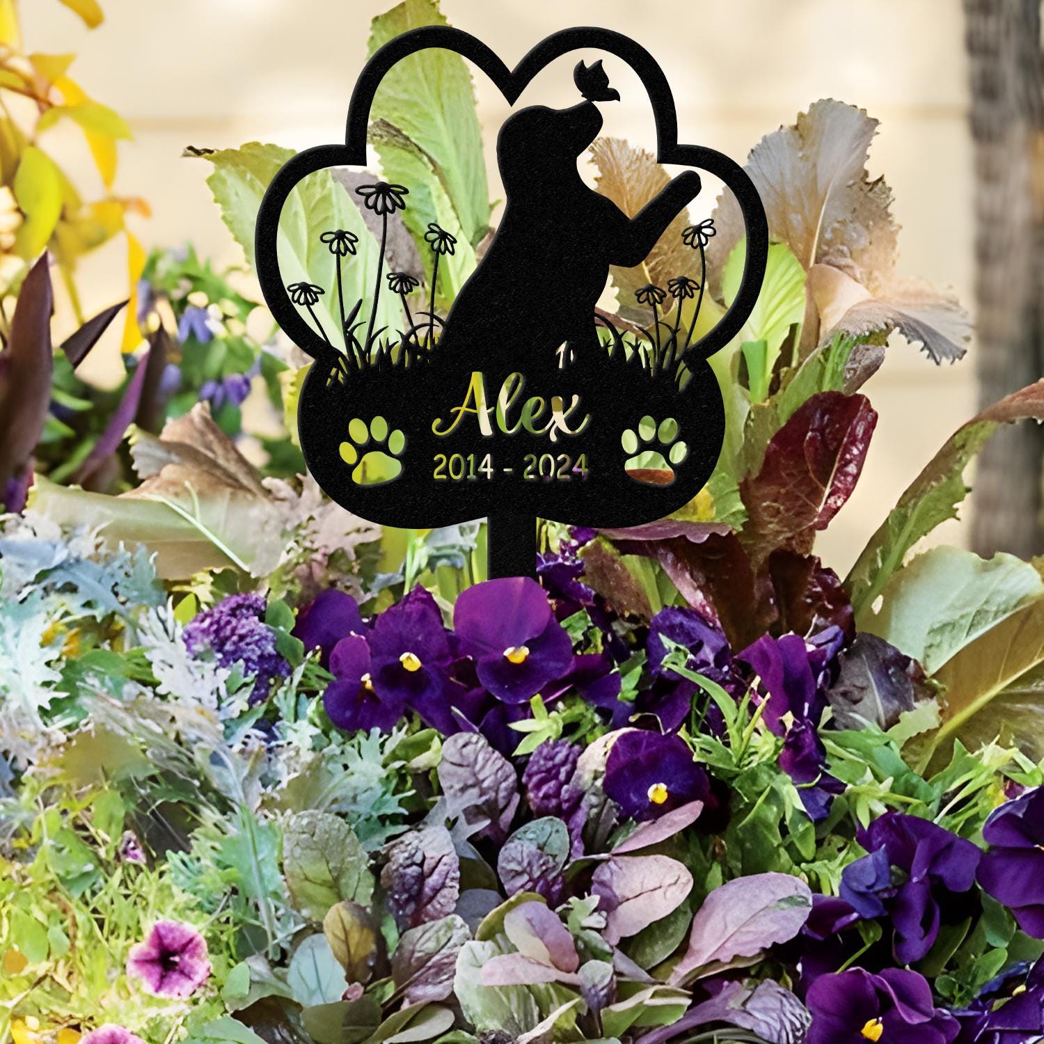 Personalized Dog Memorial Stake, Metal Stake, Labrador Retriever Sign, Sympathy Sign, Pet Grave Marker, Remembrance Stake, Dog Garden Sign