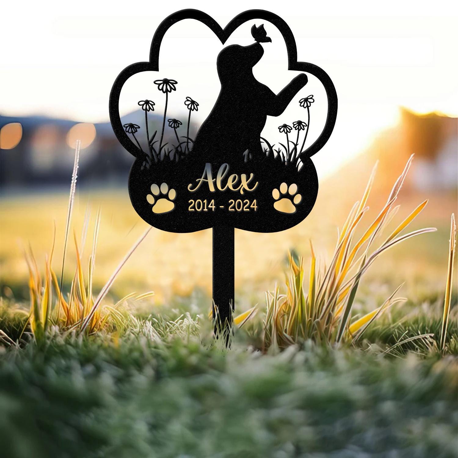 Personalized Dog Memorial Stake, Metal Stake, Labrador Retriever Sign, Sympathy Sign, Pet Grave Marker, Remembrance Stake, Dog Garden Sign
