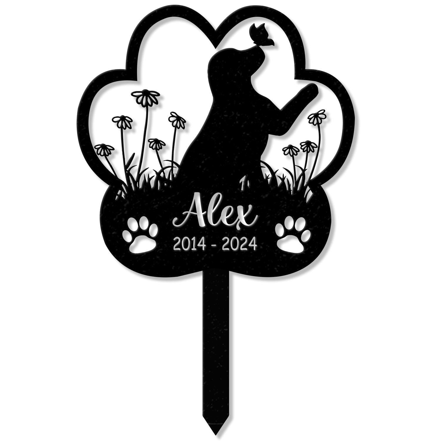 Personalized Dog Memorial Stake, Metal Stake, Labrador Retriever Sign, Sympathy Sign, Pet Grave Marker, Remembrance Stake, Dog Garden Sign