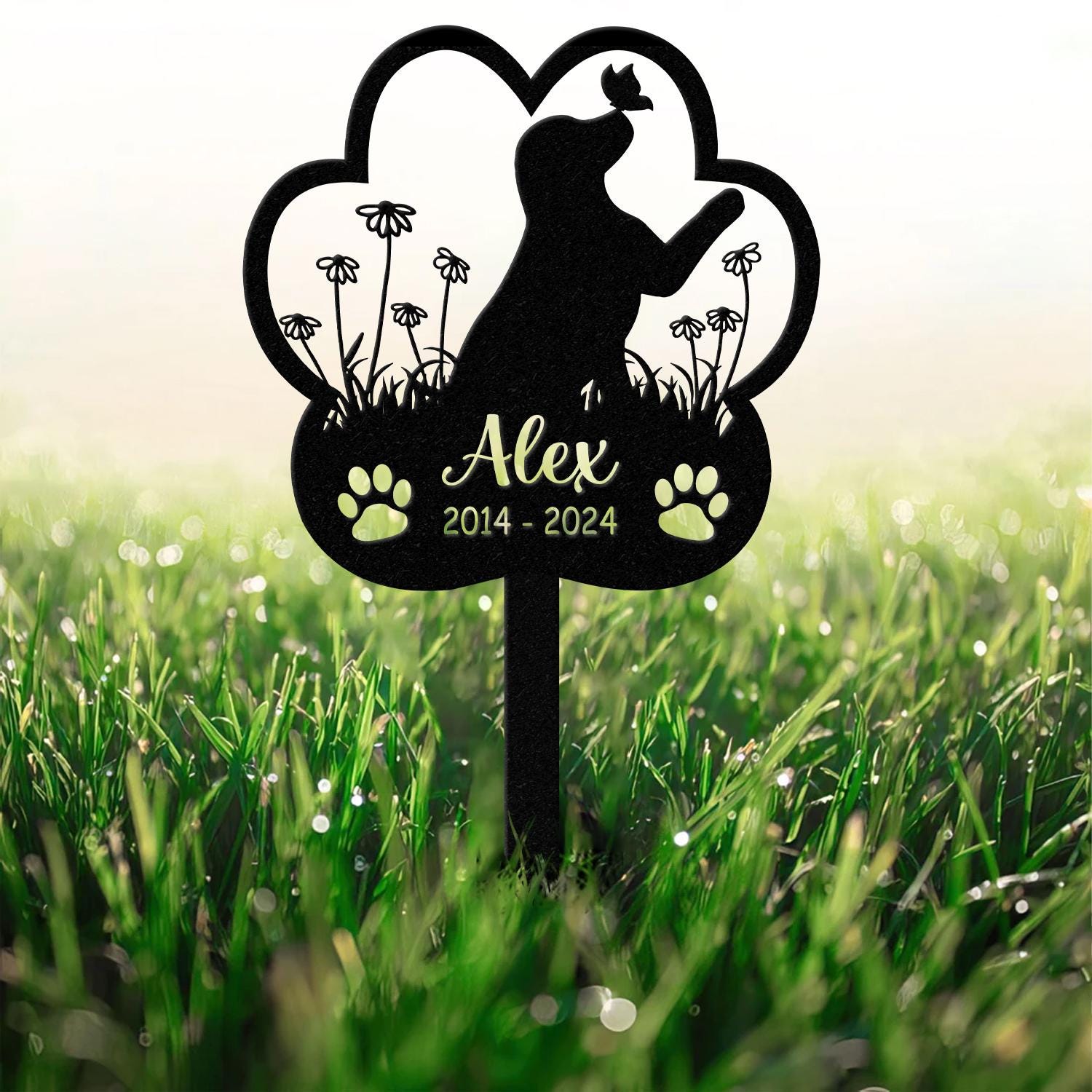 Personalized Dog Memorial Stake, Metal Stake, Labrador Retriever Sign, Sympathy Sign, Pet Grave Marker, Remembrance Stake, Dog Garden Sign
