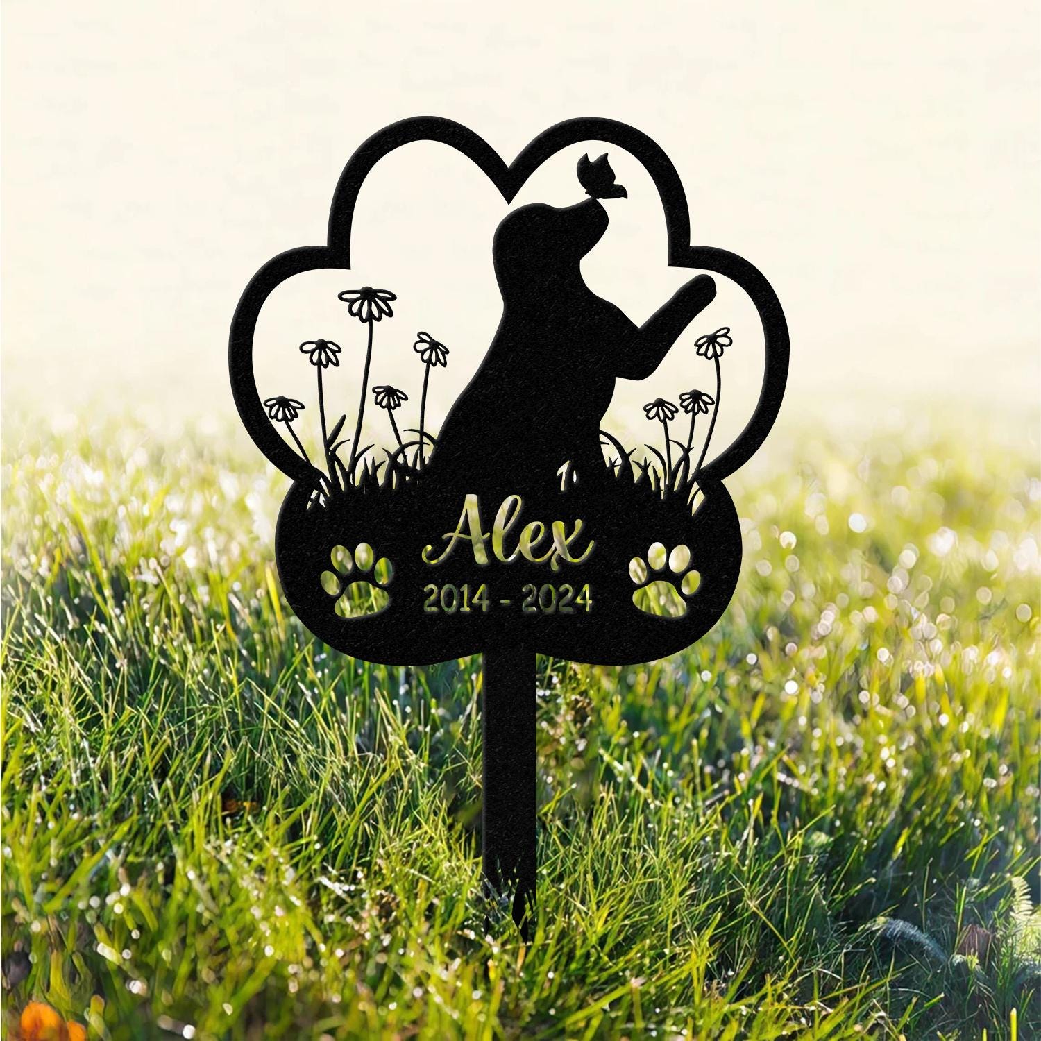 Personalized Dog Memorial Stake, Metal Stake, Labrador Retriever Sign, Sympathy Sign, Pet Grave Marker, Remembrance Stake, Dog Garden Sign