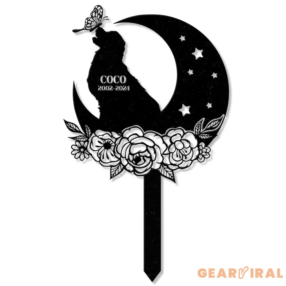 Personalized Dog & The Moon Memorial Stake Golden Retriever Sign Sympathy Sign Pet Grave Marker Remembrance Stake Dog