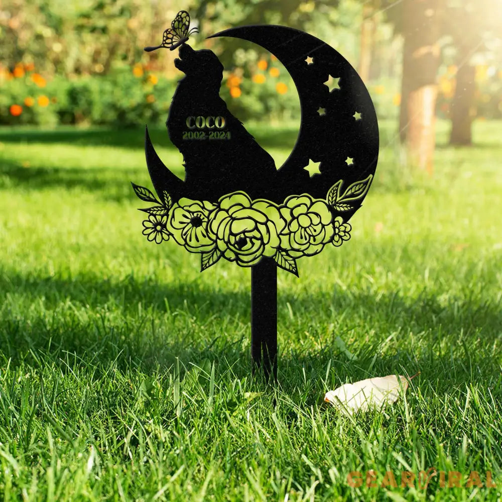 Personalized Dog & The Moon Memorial Stake Golden Retriever Sign Sympathy Sign Pet Grave Marker Remembrance Stake Dog