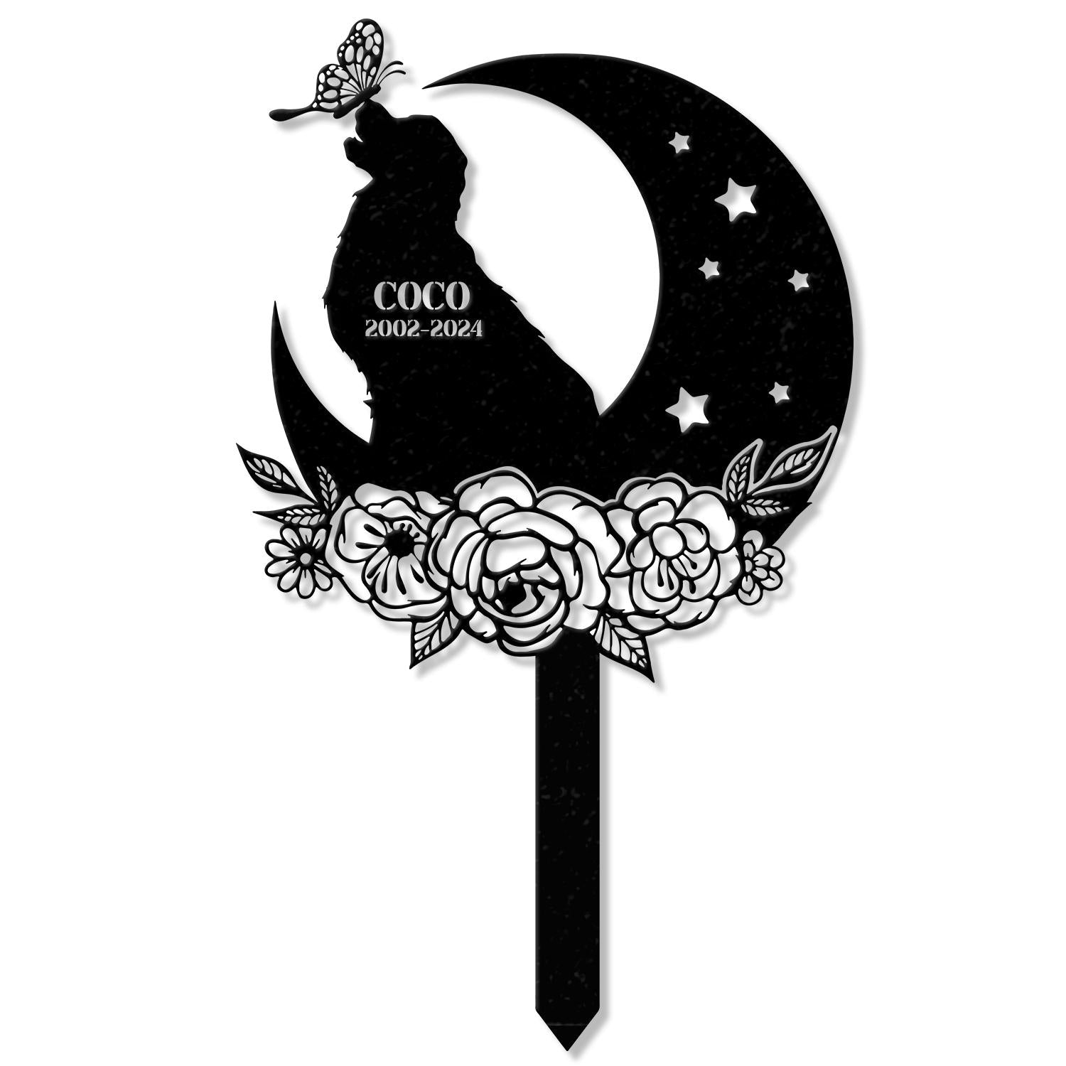 Personalized Dog & The Moon Memorial Stake, Golden Retriever Sign, Sympathy Sign, Pet Grave Marker, Remembrance Stake, Dog Garden Sign