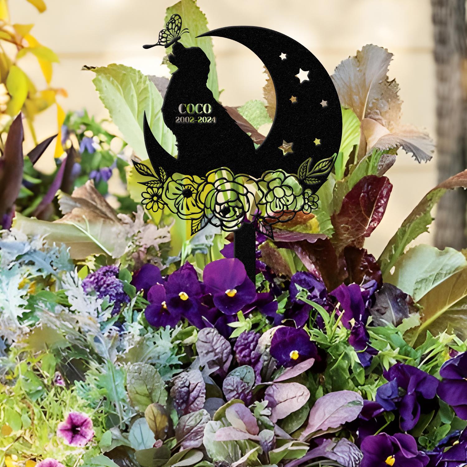 Personalized Dog & The Moon Memorial Stake, Golden Retriever Sign, Sympathy Sign, Pet Grave Marker, Remembrance Stake, Dog Garden Sign