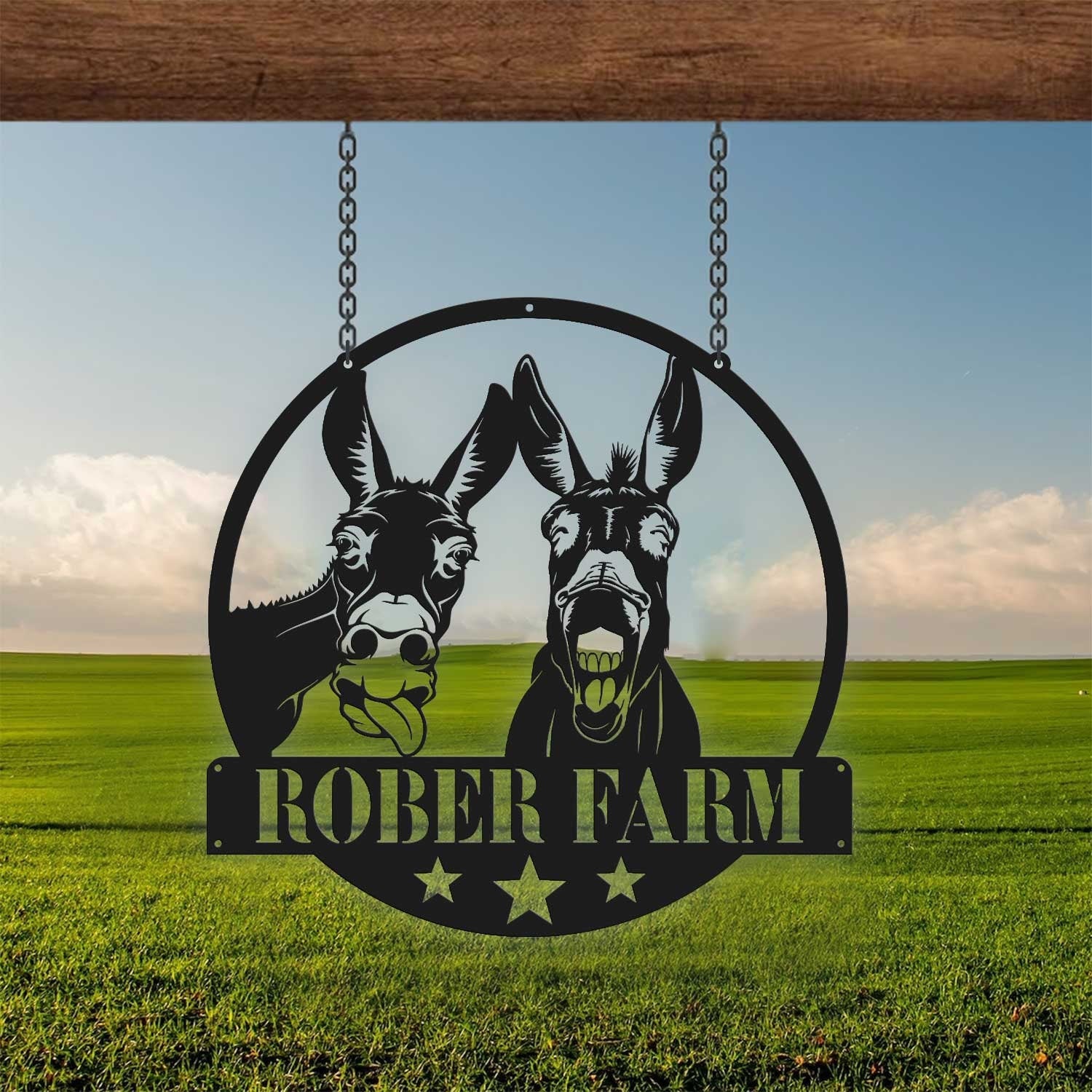 Personalized Donkey Metal Sign Custom Donkey Farm Metal Sign Donkeys Metal Wall Art Name Sign Decoration Metal Family Name Sign Gifts Farm | GearViral