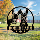 Personalized Donkey Metal Sign Custom Donkey Farm Metal Sign Donkeys Metal Wall Art Name Sign Decoration Metal Family Name Sign Gifts Farm | GearViral