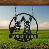 Personalized Donkey Metal Sign Custom Donkey Farm Metal Sign Donkeys Metal Wall Art Name Sign Decoration Metal Family