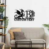Personalized Dragon Metal Sign - Dragon Outdoor Sign - Family LED Wall Decor Personalized Wall Art Housewarming Family