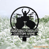 Personalized Drum Set Drummer Memorial Stake - Drummer Loss - Dad Loss - Gift Stake | GearViral