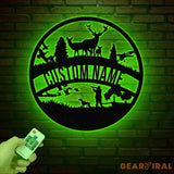 Personalized Duck Hunting Scene Metal Wall Art with LED Light Deer Hunter Sign Nature-Themed Mancave Decor Gift for