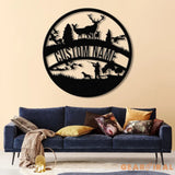 Personalized Duck Hunting Scene Metal Wall Art with LED Light Deer Hunter Sign Nature-Themed Mancave Decor Gift for