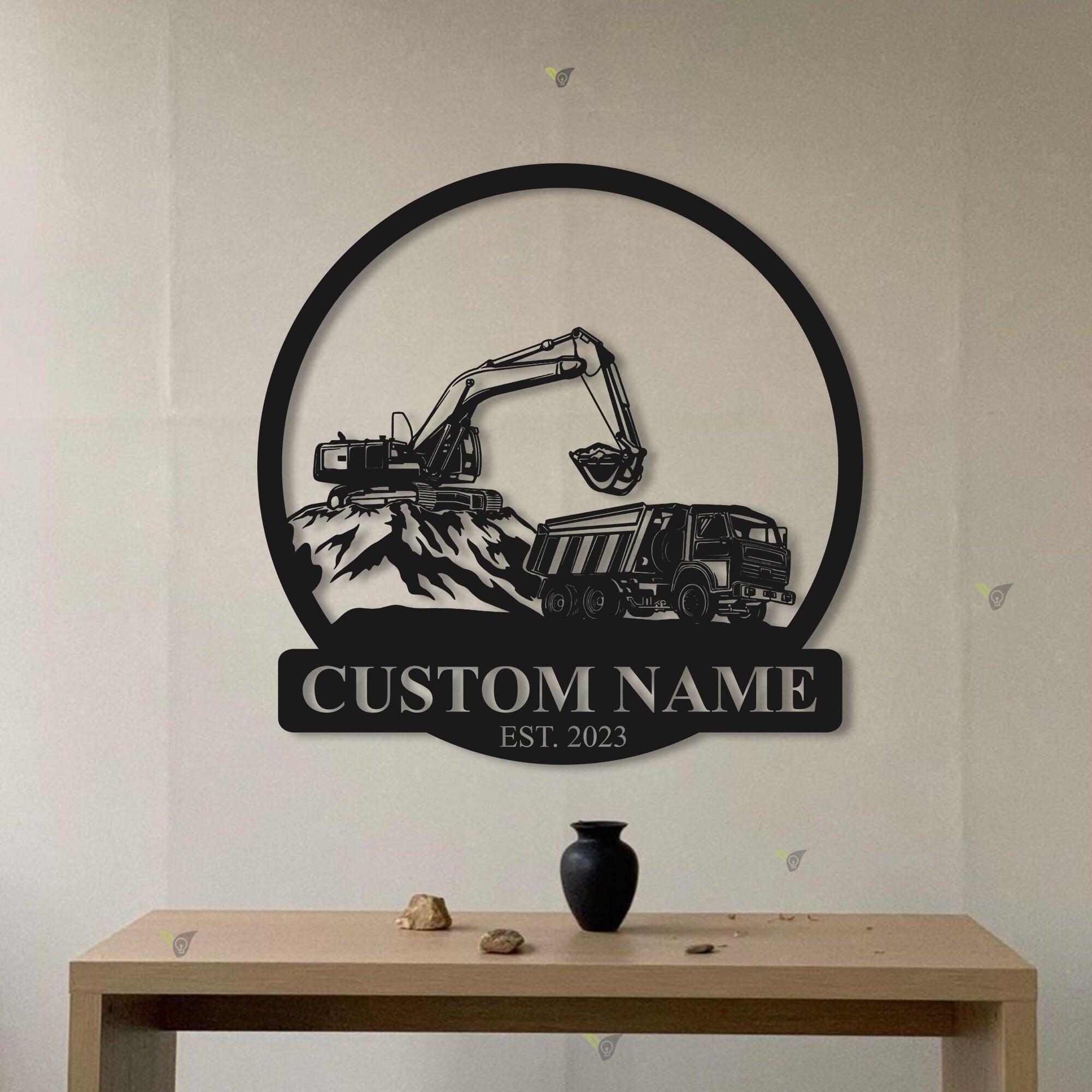 Personalized Excavator Name Sign Custom Excavator Driver Metal Wall Art LED Light Home Decor Construction Decoration Birthday Xmas Dad Gift | GearViral