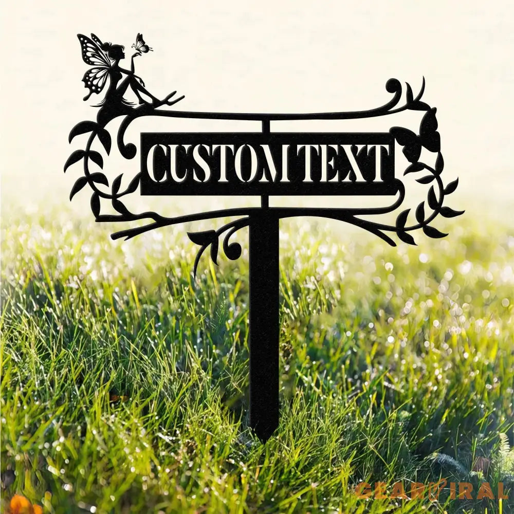 Personalized Fairy Metal Garden Sign,Custom Garden Sign,Fairy Garden Stake,Outdoor Garden Yard Decor,Metal Fairy Garden