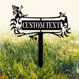 Personalized Fairy Metal Garden Sign,Custom Garden Sign,Fairy Garden Stake,Outdoor Garden Yard Decor,Metal Fairy Garden