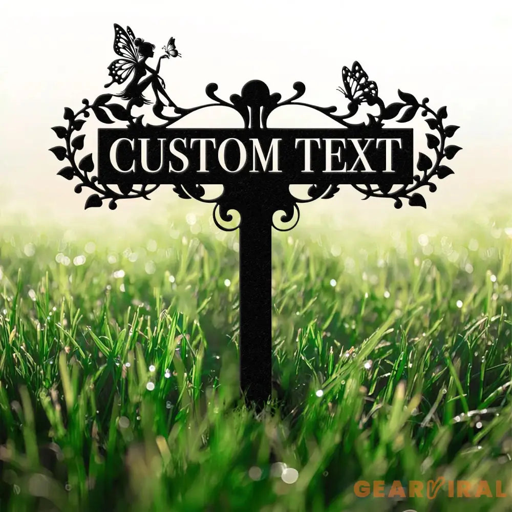 Personalized Fairy Metal Garden Sign,Custom Garden Sign,Fairy Garden Stake,Outdoor Garden Yard Decor,Metal Fairy Garden