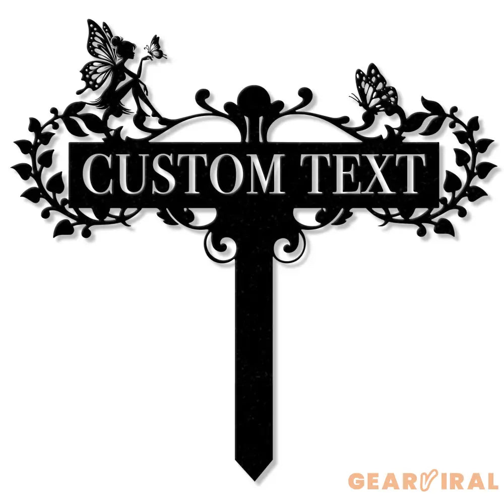 Personalized Fairy Metal Garden Sign,Custom Garden Sign,Fairy Garden Stake,Outdoor Garden Yard Decor,Metal Fairy Garden