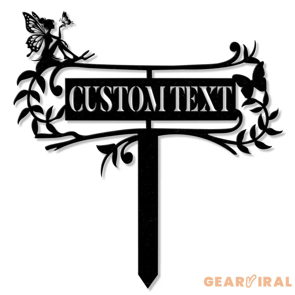 Personalized Fairy Metal Garden Sign,Custom Garden Sign,Fairy Garden Stake,Outdoor Garden Yard Decor,Metal Fairy Garden