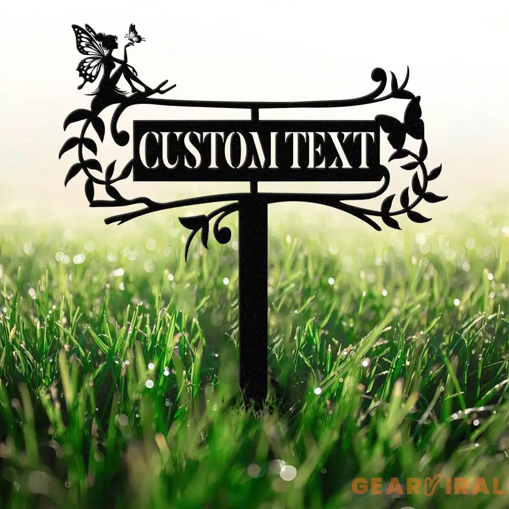 Personalized Fairy Metal Garden Sign,Custom Garden Sign,Fairy Garden Stake,Outdoor Garden Yard Decor,Metal Fairy Garden