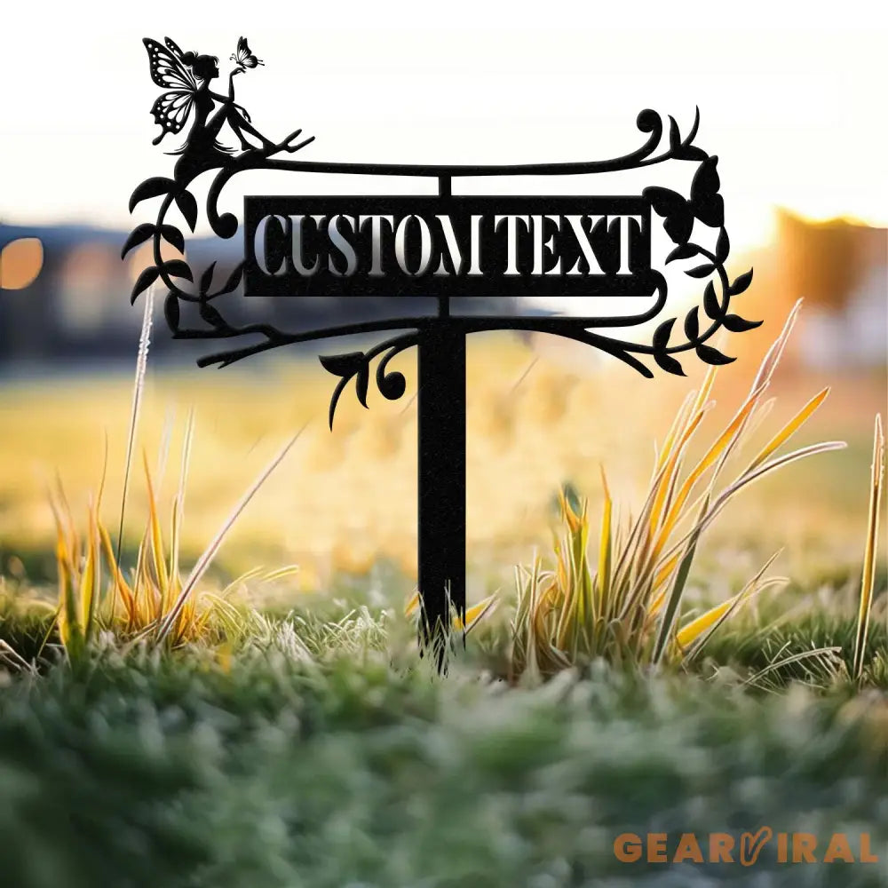 Personalized Fairy Metal Garden Sign,Custom Garden Sign,Fairy Garden Stake,Outdoor Garden Yard Decor,Metal Fairy Garden