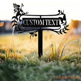 Personalized Fairy Metal Garden Sign,Custom Garden Sign,Fairy Garden Stake,Outdoor Garden Yard Decor,Metal Fairy Garden