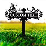 Personalized Fairy Metal Garden Sign,Custom Garden Sign,Fairy Garden Stake,Outdoor Garden Yard Decor,Metal Fairy Garden