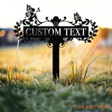Personalized Fairy Metal Garden Sign,Custom Garden Sign,Fairy Garden Stake,Outdoor Garden Yard Decor,Metal Fairy Garden