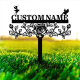 Personalized Fairy Metal Garden Sign Custom Garden Sign Fairy Garden Stake Porch Decor Metal Fairy Garden Art Gardener