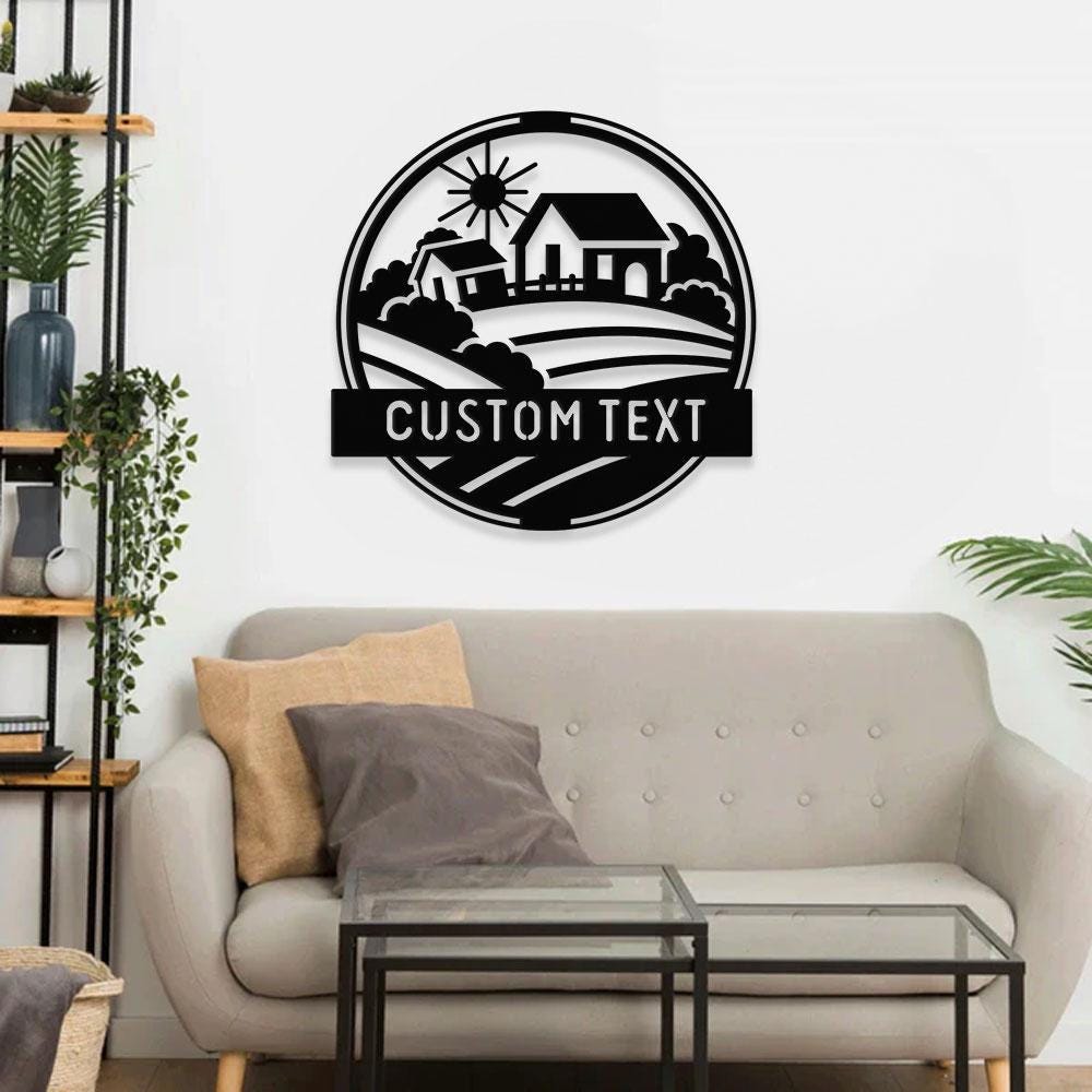 Personalized Family Name Farm Metal Sign - Wall ArtDecor - Personalize Farm Home Sign - Metal Farm Family Name - Garden Decor, Housewarming