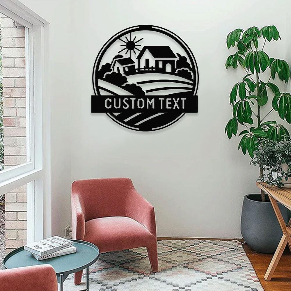 Personalized Family Name Farm Metal Sign - Wall ArtDecor - Personalize Farm Home Sign - Metal Farm Family Name - Garden Decor, Housewarming