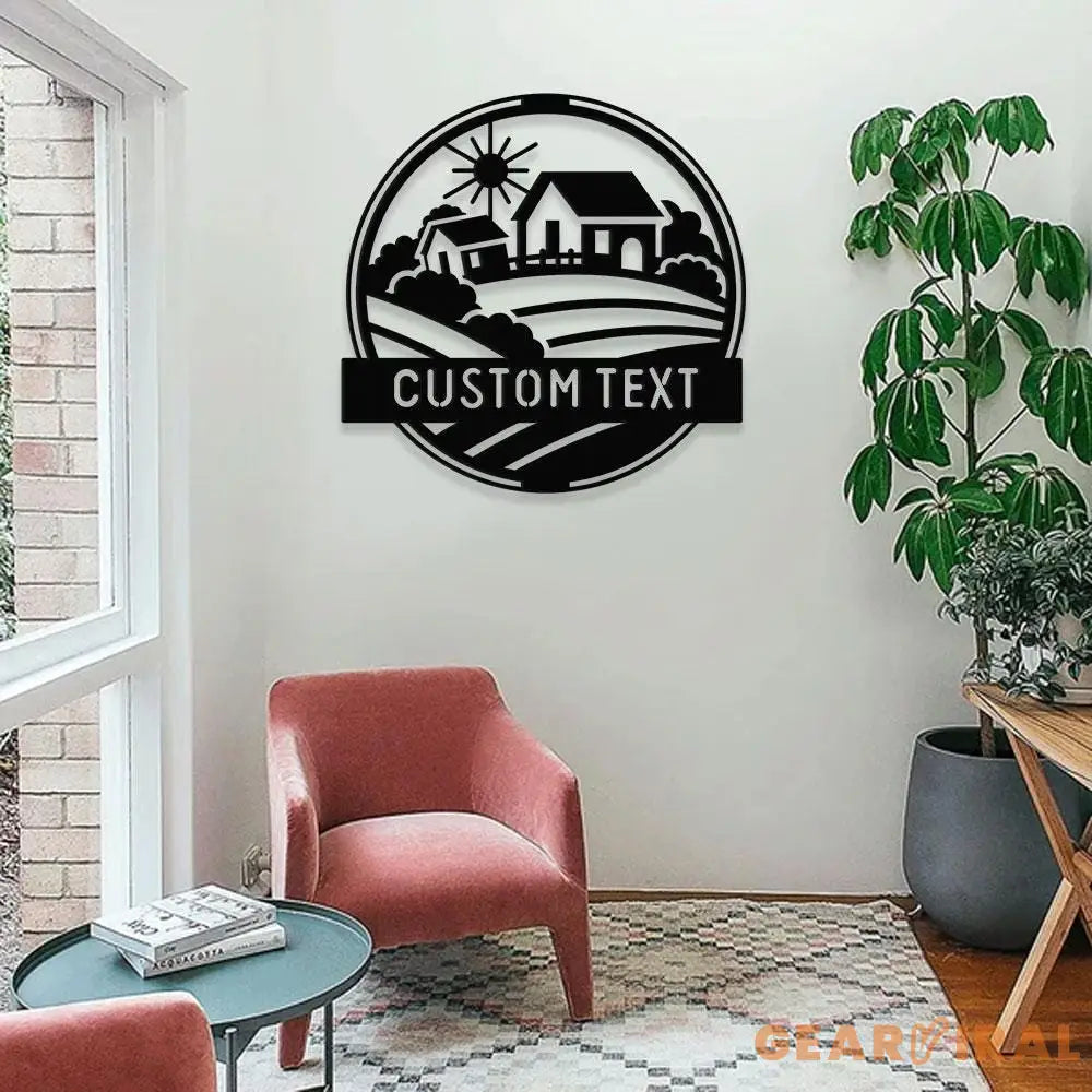 Personalized Family Name Farm Metal Sign - Wall ArtDecor - Personalize Farm Home Sign - Metal Farm Family Name - Garden
