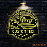 Personalized Family Name Farm Metal Sign - Wall ArtDecor - Personalize Farm Home Sign - Metal Farm Family Name - Garden