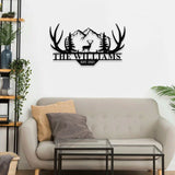 Personalized Family Name Hunting Metal Sign | Housewarming Gift - Last Name Initial Hanging -  Personalize Hunting Metal Sign - Metal Decor