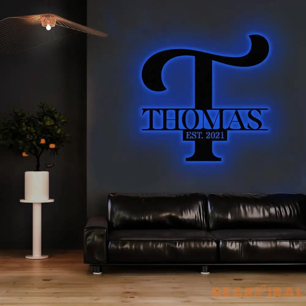 Personalized Family Name Metal Art Name Sign Closing Gift Metal Monogram Housewarming Wedding Monogram Anniversary