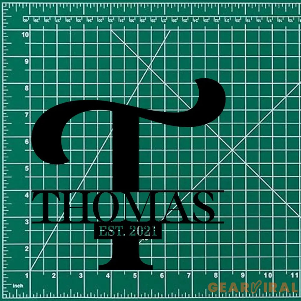 Personalized Family Name Metal Art Name Sign Closing Gift Metal Monogram Housewarming Wedding Monogram Anniversary