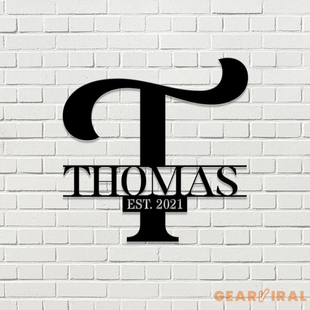 Personalized Family Name Metal Art Name Sign Closing Gift Metal Monogram Housewarming Wedding Monogram Anniversary