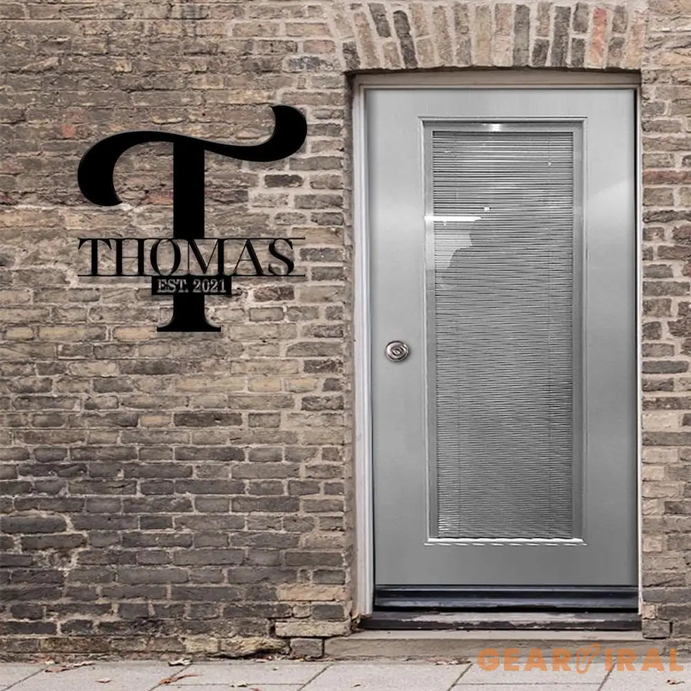 Personalized Family Name Metal Art Name Sign Closing Gift Metal Monogram Housewarming Wedding Monogram Anniversary