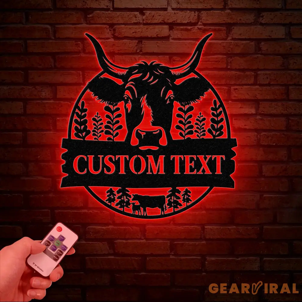 Personalized Family Name Metal Cow Farm Sign with Led Lights Custom Farmer Sign Farmhouse Decor Farm Animals Sign Cow