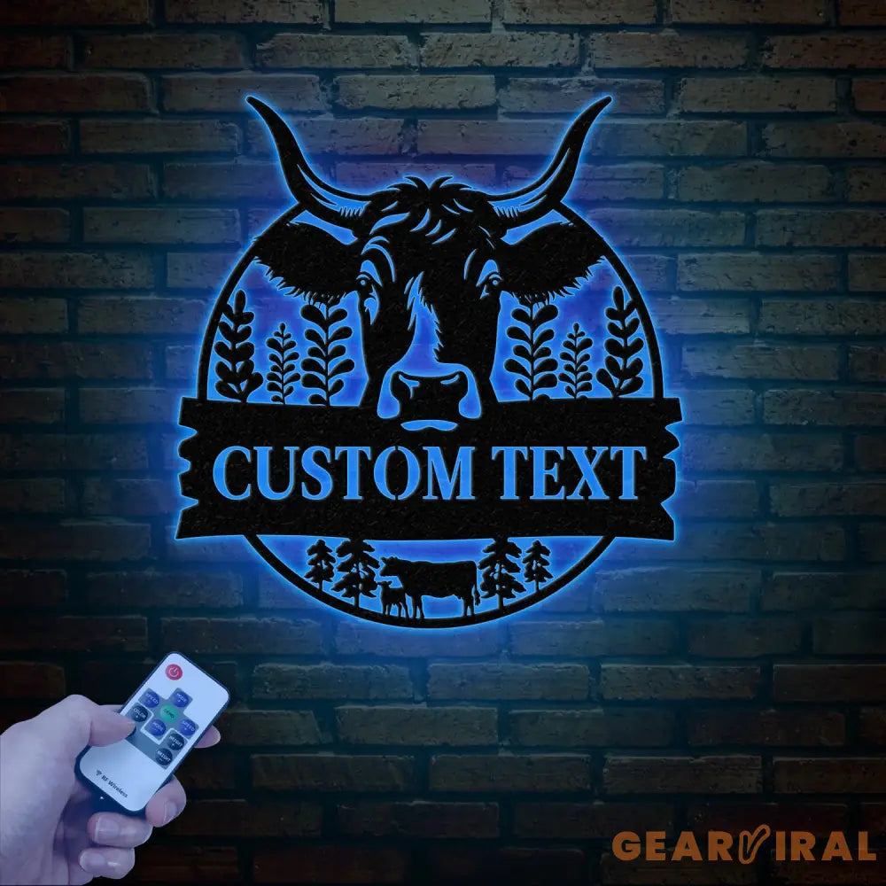 Personalized Family Name Metal Cow Farm Sign with Led Lights Custom Farmer Sign Farmhouse Decor Farm Animals Sign Cow