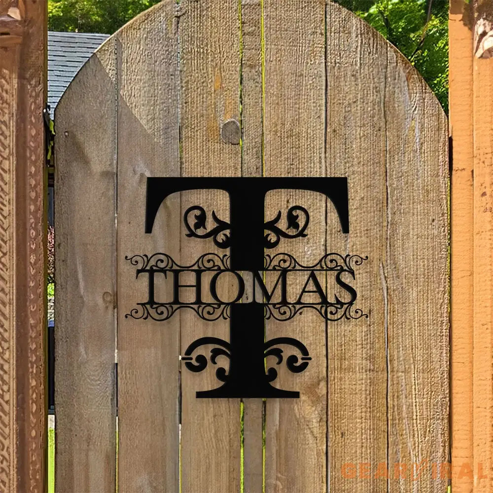 Personalized Family Name Metal Sign - Custom Monogram Last Name Wall Hanging - Initial Monogram Metal Decor - Monogram