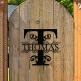 Personalized Family Name Metal Sign - Custom Monogram Last Name Wall Hanging - Initial Monogram Metal Decor - Monogram