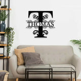 Personalized Family Name Metal Sign - Custom Monogram Last Name Wall Hanging - Initial Monogram Metal Decor - Monogram