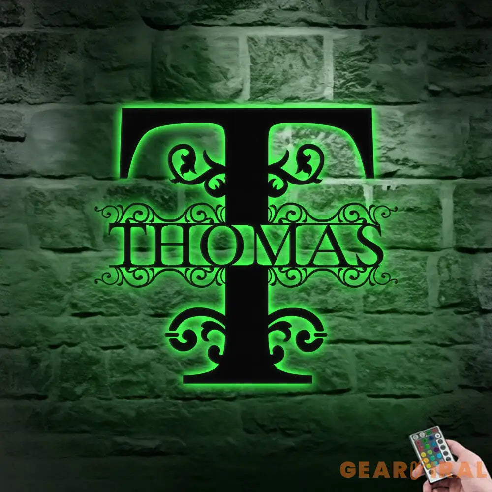 Personalized Family Name Metal Sign - Custom Monogram Last Name Wall Hanging - Initial Monogram Metal Decor - Monogram