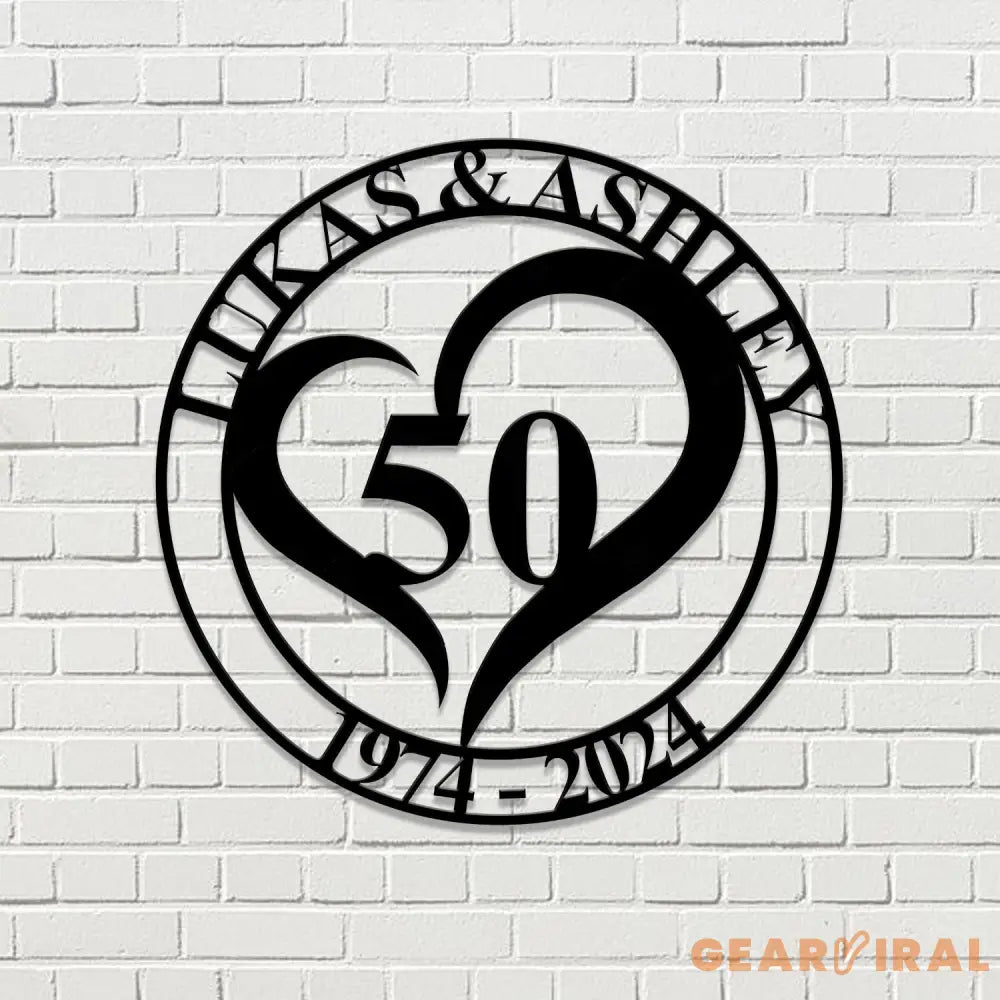 Personalized Family Name Metal Sign Last Name Sign Initial Metal Monogram Door Hanger Wedding Monogram Anniversary