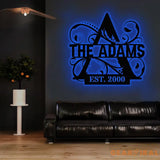 Personalized Family Name Metal Sign | Metal Name Monogram with Established Date | Housewarming Gift | Wedding Gift