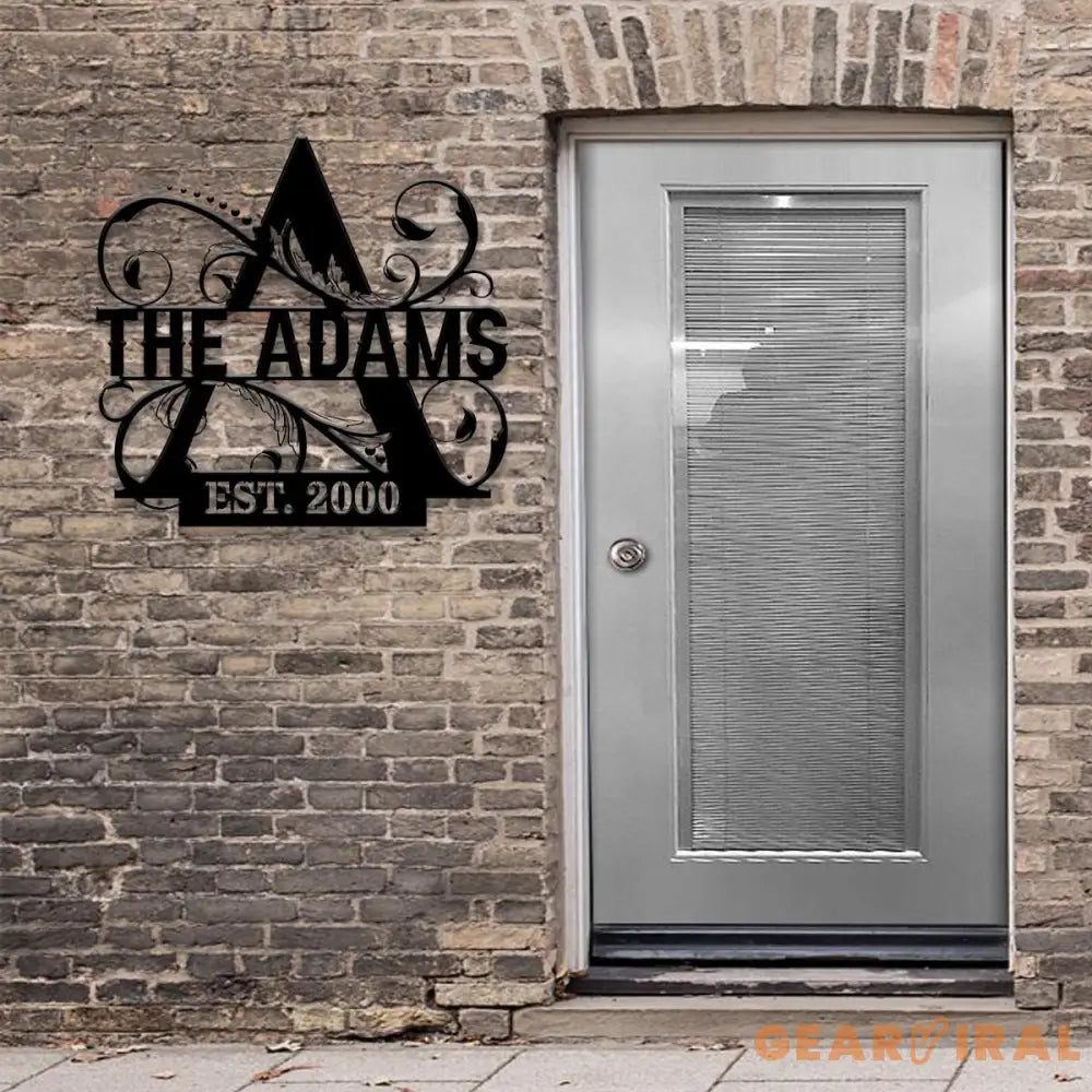 Personalized Family Name Metal Sign | Metal Name Monogram with Established Date | Housewarming Gift | Wedding Gift