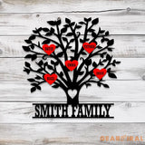 Personalized Family Tree Metal Sign Custom Family Name Metal Wall Art Living Room Decorations Family Name Sign