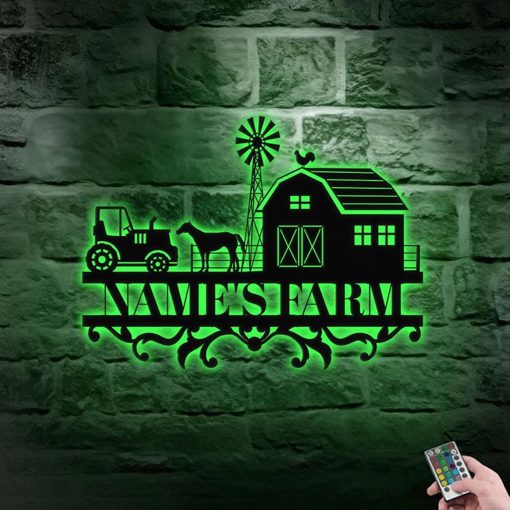 Personalized Farm Life Metal Sign - Wall Art Decor - Personalize Farm Home Sign - Metal Farm Family Name - Farm Decor, Housewarming